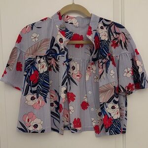 Floral Button-Up Blouse - Multicolor